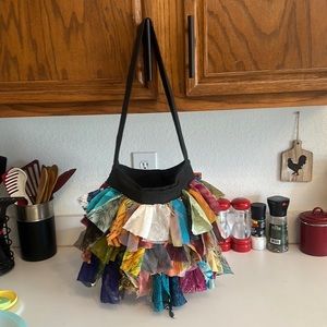 Handmade rag bag.